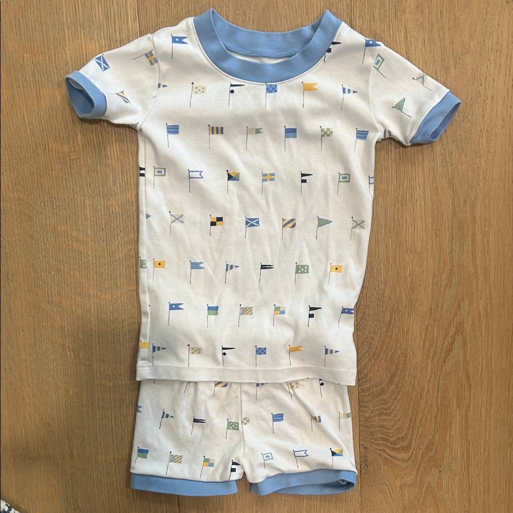 Lake Pajamas Short Sleeve Nautical Flags Pajama Set